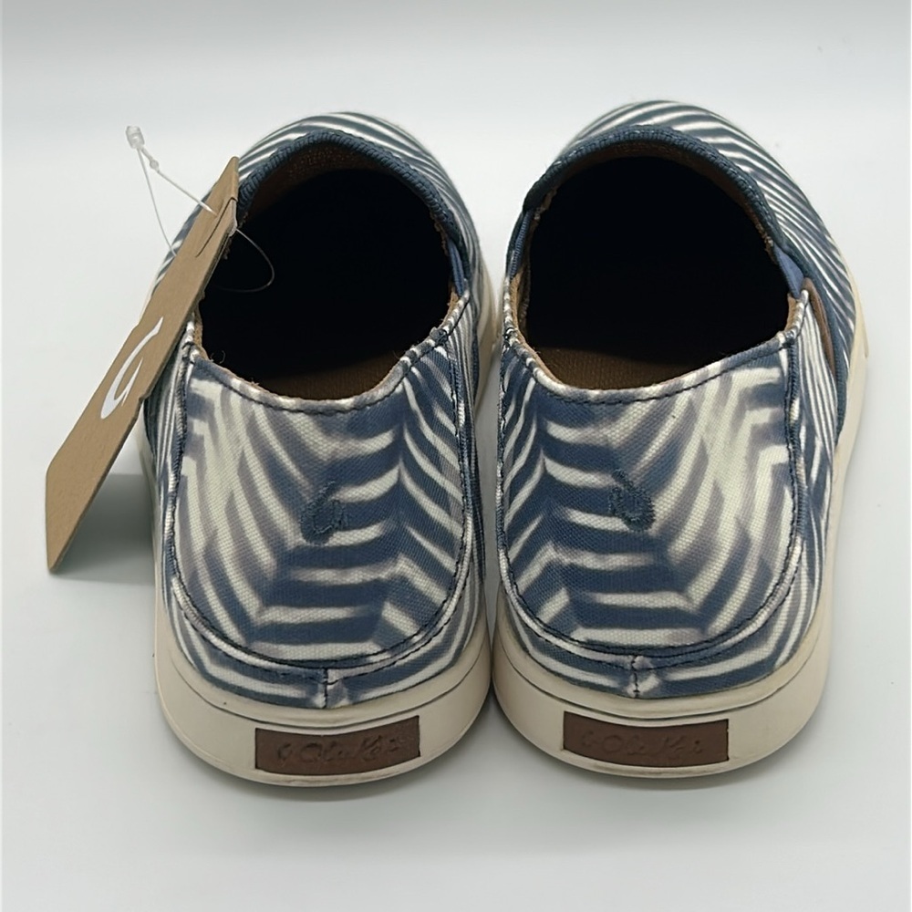 OluKai Pehuea Pa‘i Slip-On Sneakers Women’s Vintage Blue Off White Sz 9 NWB - Picture 4 of 9
